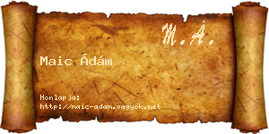 Maic Ádám névjegykártya